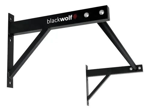 Barra fixa Blackwolf 40 cm, preta, dois suportes em L com barra reta
